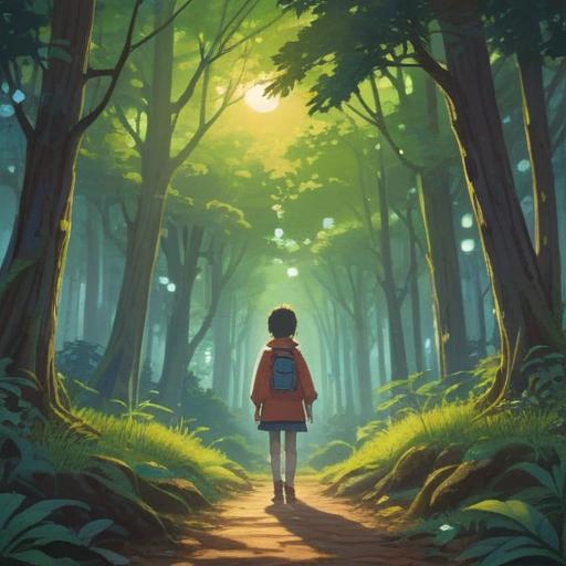 A serene scene depicting a person reflecting on what was lost, gentle sunlight filtering through trees, a sense of longing yet hope, symbolic objects representing memories, the person taking a step forward with determination, vibrant greenery surrounding, a feeling of renewal and positivity, inviting ambience, 4k