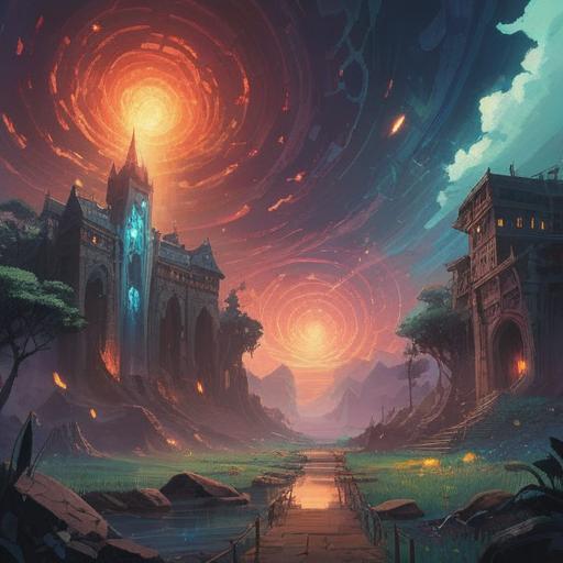 A serene landscape depicting a shattered object surrounded by glowing light, ethereal aura, symbolizing loss and renewal, gentle colors, peaceful atmosphere, reflection on grief and healing, spiritual journey, nature elements, 4k