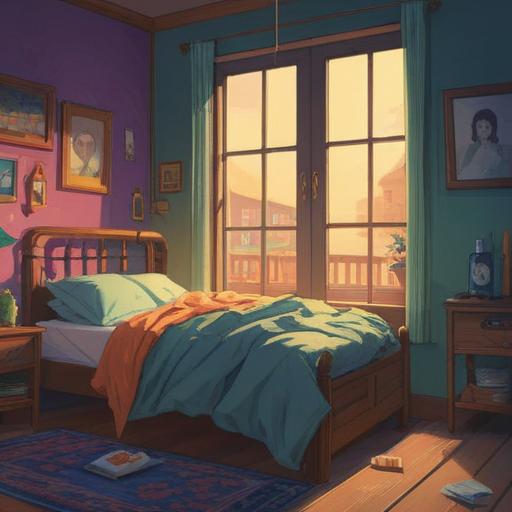 A serene illustration depicting a person in bed with a thermometer, soft light filtering through the window, subtle aura surrounding them, symbolic imagery of spiritual signs like feathers and lanterns, gentle expressions reflecting inner thoughts, tranquil atmosphere, ethereal elements, 4k
