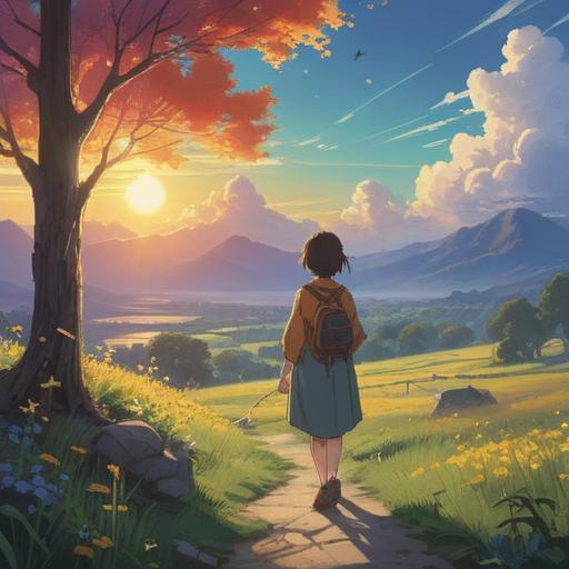 A serene landscape depicting a person feeling unwell during a significant moment, subtle spiritual symbols in the air, gentle rays of light illuminating the scene, a soft focus on the character's expression of concern, nature elements that represent healing and awareness, tranquil atmosphere, harmonious color palette, 4k