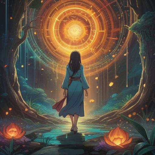 A mystical depiction of a person experiencing illness at a crucial moment, ethereal energy surrounding them, symbols of spiritual healing and protection, contrasting emotions of hope and despair, a serene landscape in the background, soft, glowing light illuminating the scene, 4k