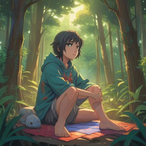 A serene and introspective illustration, a person sitting cross-legged in a peaceful natural setting, surrounded by soft ethereal light, symbols of spiritual signs gently swirling around, subtle hints of colored auras emanating, a calm expression reflecting inner awareness, lush greenery and gentle flowing water in the background, moments of reflection and self-discovery, 4k