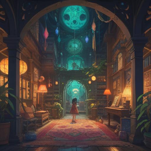 A spiritual guide depicted in a serene setting, surrounded by symbols of abundance and caution, ethereal light illuminating important signs, diverse representations of money and spirituality, peaceful meditation atmosphere, detailed visual elements to convey awareness, vibrant colors, 4k