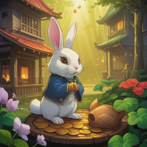 A vibrant and colorful illustration showcasing lucky items that bring fortune, a golden coin, a four-leaf clover, a rabbit's foot, and a lucky cat figurine, surrounded by sparkling stars and a mystical aura, representing abundance and prosperity, engaging composition, 4k