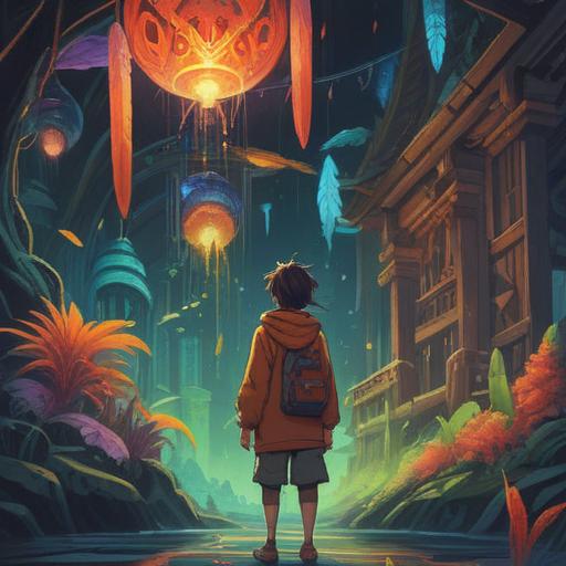 A serene scene illustrating a person contemplating a large purchase, spiritual symbols floating around, vibrant colors representing energy flow, subtle signs like feathers and coins, a peaceful setting with soft lighting, thoughtful expression, elements of nature surrounding, indicating intuition and guidance, 4k