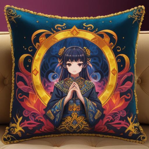 A mystical key item symbolizing luck, surrounded by shimmering golden light, ornate design with intricate patterns, placed on a velvet cushion, magical aura radiating, soft focus background with ethereal elements, enchanting atmosphere, highly detailed craftsmanship, vibrant colors, 4k