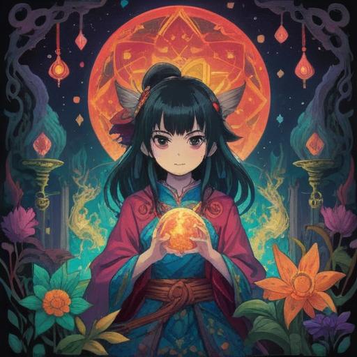 A spiritual lucky charm symbolizing inner richness, intricate design featuring sacred symbols and patterns, harmonious colors radiating positive energy, surrounded by nature's beauty, evokes a sense of peace and abundance, enchanting atmosphere, detailed craftsmanship, focuses on mindfulness and well-being, 4k