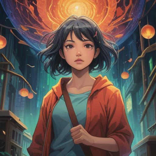 A woman with a fragile and delicate demeanor, surrounded by ethereal light, symbolic representations of vulnerability and resilience, abstract elements depicting emotional turmoil, a serene expression indicating spiritual awakening, soft pastel colors, nature elements like blossoms and gentle wind, mystical aura, 4k