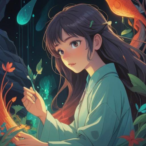 A serene illustration depicting the feeling of spiritual signs during prolonged sickness, ethereal light surrounding a meditative figure, gentle colors reflecting a sense of calm and hope, nature elements like flowing water and lush trees in the background, soft clouds symbolizing healing, an aura of positivity and tranquility, dreamlike atmosphere, 4k