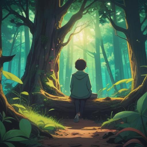 A serene and introspective scene depicting the concept of illness leading to resignation, soft light filtering through trees, a person sitting on a bench reflecting, tranquil nature surrounding, symbolic elements like falling leaves and a fading sunset, sense of transformation and renewal, emotional depth, 4k