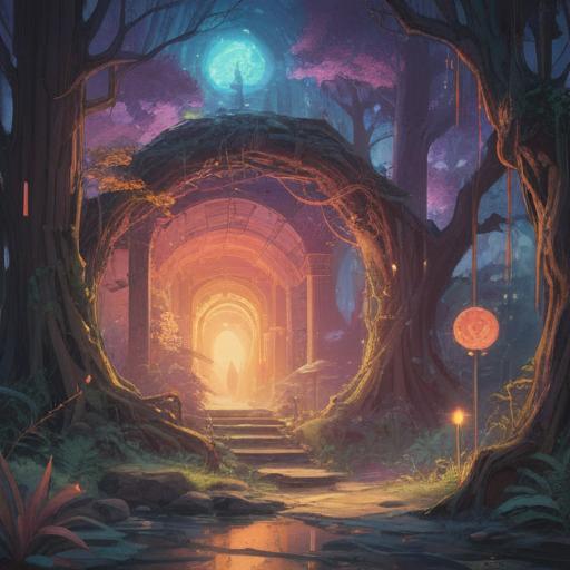 A broken scale with mystical energy surrounding it, glowing light beams, symbolizing a spiritual awakening, a serene environment, soft pastel colors, elements of nature like flowers and butterflies, a peaceful figure in meditation nearby, positive aura, 4k