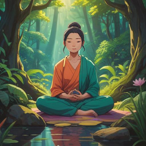 A serene and harmonious scene depicting a person in meditation outdoors, surrounded by nature, vibrant energy flowing around them, soft light illuminating their figure, symbolic representations of spiritual awakening, healing energies, tranquil atmosphere, encouraging connection to the body and mind, signs of positive transformation, 4k