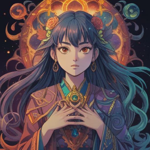 A mystical and serene illustration depicting spiritual signs of body incompatibility, ethereal symbols floating around the characters, intricate details of chakra alignment, two silhouettes representing contrasting energies, a tranquil nature backdrop with soft light, introspective expressions, harmonious yet contrasting colors, 4k