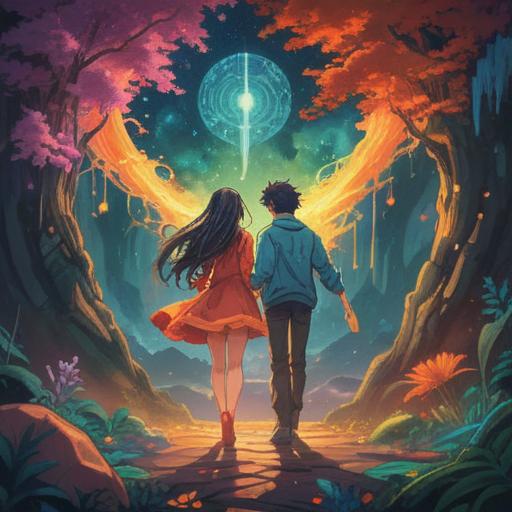 A serene and ethereal illustration depicting two intertwined figures radiating harmonious energy, vibrant aura surrounding them, symbols of spiritual connection in the background, soft glowing light, peaceful nature setting, representing the harmony between body compatibility and spiritual signs, intricate details, 4k