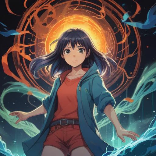 A serene and ethereal illustration, a person surrounded by a gentle aura of light, depicting electric energy flowing through their body, symbols of spirituality and enlightenment in the background, a feeling of peace and connection to the universe, soft glowing colors, detailed expressions of joy and tranquility, 4k