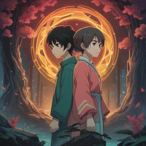 A serene and mystical scene depicting two figures in harmony, surrounded by soft ethereal light, symbols of spiritual connection like swirling energy or glowing auras, peaceful expressions, representing the feeling of compatibility and spiritual signs, lush nature background with gentle flowing water, calming colors, intricate details, 4k