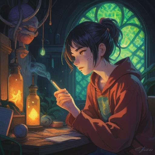 A thought-provoking illustration of a person examining their skin, acne symbolizing hidden spiritual issues, ethereal light illuminating the scene, a serene environment reflecting inner turmoil, mystical elements representing self-discovery, delicate details emphasizing emotions, introspective expression, tranquil colors, 4k