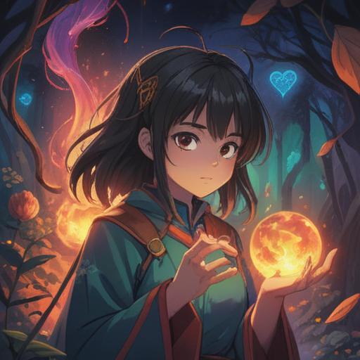 A vivid and enchanting illustration depicting the spiritual signs of love appearing when the body feels warm, glowing energy emanating from the heart, ethereal symbols floating around, a serene setting with soft pastel colors, a couple embracing with warmth radiating between them, mystical light illuminating the scene, dreamy atmosphere, 4k