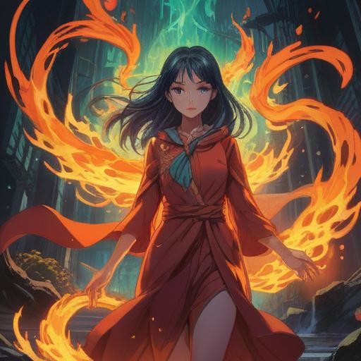 A mystical illustration depicting the warnings of spiritual signs when the body feels hot, ethereal energy surrounding a glowing figure, symbolic elements like flames and auras, serene nature backdrop, soft and illuminating light, introspective atmosphere, vibrant colors, 4k