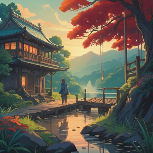 A thought-provoking illustration depicting a person in a serene setting, engaging in mindfulness practice, representing the journey to change the habit of spitting, surrounded by nature, focused expression, elements symbolizing transformation and self-improvement, encouraging atmosphere, 4k