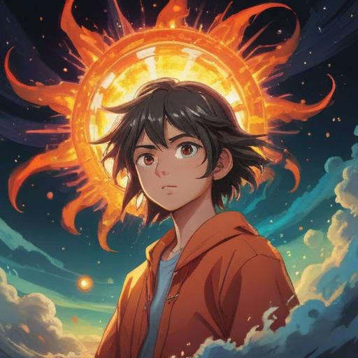 A radiant figure resembling the sun, surrounded by a glowing aura, symbolizing warmth and positivity, embodying spiritual enlightenment and inner peace, vibrant colors reflecting sunlight, harmonious energy flowing around, ethereal atmosphere, serene landscape in the background, uplifting and inspiring presence, 4k