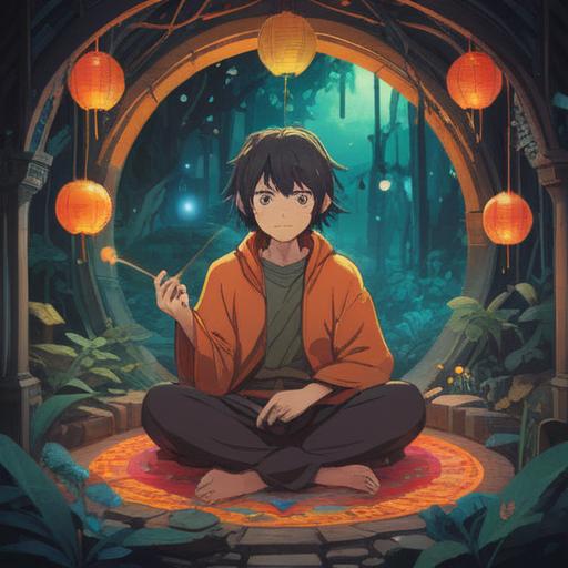 A thoughtful and introspective illustration, featuring a person reflecting in a serene environment, surrounded by symbolic representations of spiritual guidance, subtle signs like feathers and butterflies in the air, a gentle aura emanating from the character, a balance between nature and human experience, conveying awareness and mindfulness, harmonious colors, detailed facial expressions, tranquil atmosphere, 4k