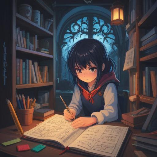 A conceptual representation of summarization, organized visual elements, a person writing in a notebook, infographics and visual data, clear layout, emphasis on clarity and brevity, harmonious colors, professional atmosphere, illustrative icons, 4k