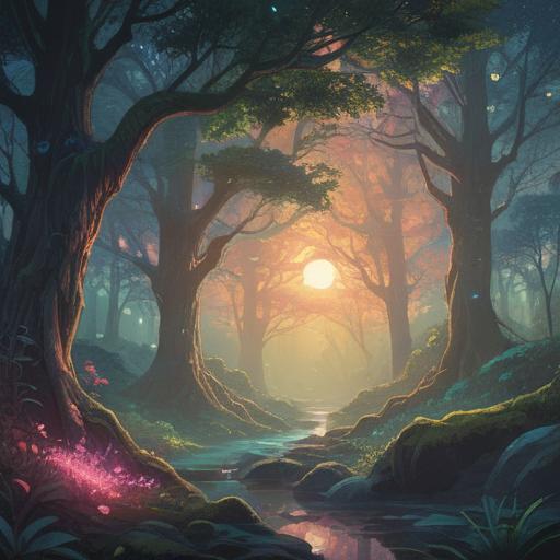 A mysterious and serene landscape, hidden spiritual symbols, ethereal light filtering through trees, subtle hints of numbers in nature, mystical aura, tranquil atmosphere, the presence of a wise figure contemplating, intricate details in the surroundings, soft color palette, 4k
