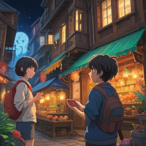 A captivating scene featuring a group of people joyously discovering lucky items as they encounter a continuation number, vibrant and colorful objects around them symbolizing luck, soft sunlight filtering through the trees, an aura of excitement and hope, detailed expressions of amazement, dynamic composition, 4k