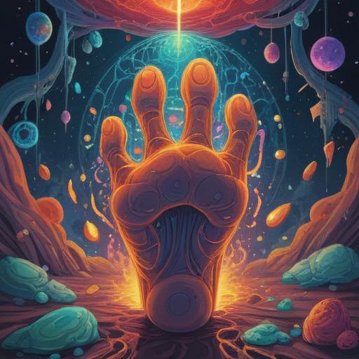 A serene illustration of a human foot with glowing energy emanating from the soles, surrounded by symbols of spirituality and positivity, vibrant colors of warmth and light, ethereal atmosphere, nature elements like leaves and flowers, gentle rays of sunlight filtering through, evoking a sense of inner peace and connection to the universe, detailed texture on the skin, 4k