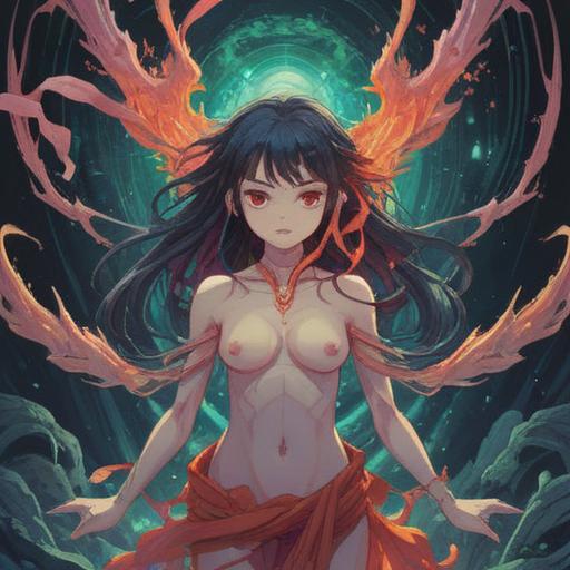 A spiritual representation of pain in the groin area, ethereal aura, symbolic imagery, energy flow around the body, calming hues, connection between body and spirit, abstract forms representing discomfort, serene background, meditative atmosphere, illuminating insights, 4k