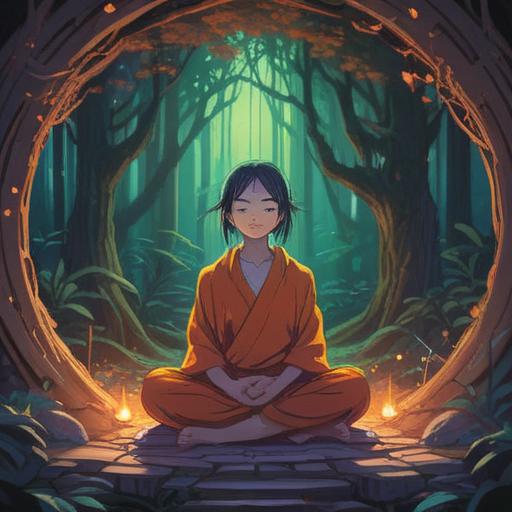 A serene illustration of a person sitting in meditation, surrounded by gentle light, representing the connection between physical pain and spiritual awareness, soft colors, ethereal aura, delicate energy flow, symbols of intuition and healing, tranquil atmosphere, 4k