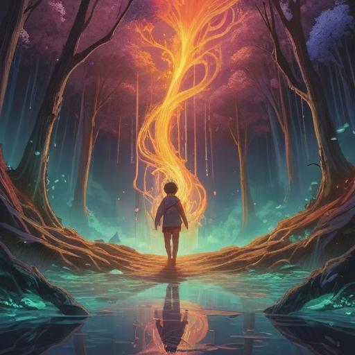 A mystical illustration depicting a person experiencing a toe cramp, ethereal light surrounding them, spiritual energy patterns in the air, symbolic representations of intuition and awareness, calming nature background, subtle hints of chakra alignment, serene expression, vibrant colors, 4k