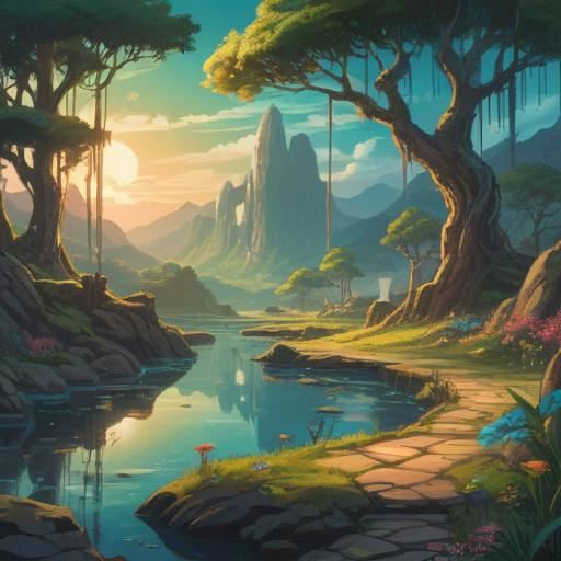 A mystical representation of foot ailments, depicting the spiritual connection to health, symbols of healing energies, serene landscape, ethereal light, visual metaphors of balance and grounding, imagery of unity with the earth, vibrant color palette, harmonious composition, 4k