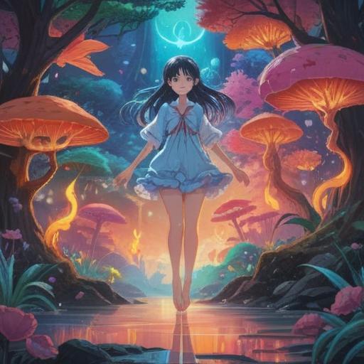 A mystical scene depicting cold sensations in the legs as a spiritual sign, ethereal glow, serene environment, soothing colors, gentle breeze, meditative figure experiencing enlightenment, surrounded by nature, subtle energy flow, harmonious balance, 4k