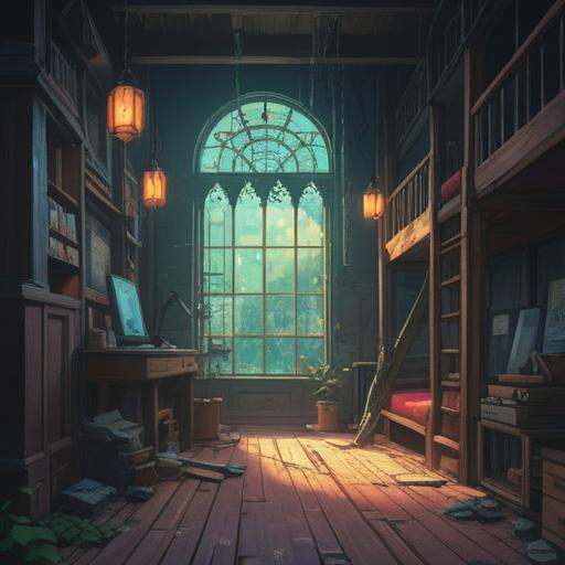 A serene yet somewhat constricted environment, representing a mysterious, spiritual transformation, soft light filtering through a narrow opening, subtle indications of hope, ethereal symbols surrounding, calm colors, an aura of introspection, visually conveying the concept of growth through adversity, 4k