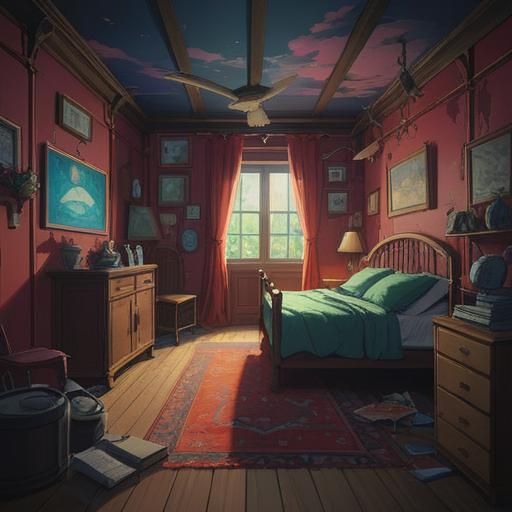 A dimly lit, claustrophobic room, eerie atmosphere, signs of spiritual energy, shadowy figures in the corners, flickering candles casting long shadows, a person looking contemplative and alert, subtle mystical symbols in the background, tension in the air, unsettling sense of foreboding, 4k