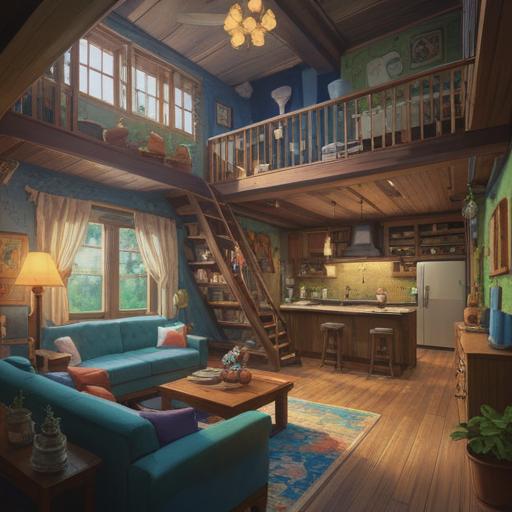 A thoughtful visualization of a home renovation process, spiritual signs appearing subtly, ethereal glowing symbols in the air, a family discussing plans, natural light streaming through windows, a cozy atmosphere, harmony between modern and traditional elements, symbolic representation of growth and change, 4k