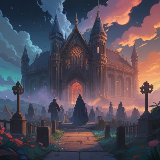 A surreal dreamscape depicting a funeral, ethereal atmosphere, symbolic representations of spiritual signs, ghostly figures, soft light filtering through dark clouds, intricate details in the background, an air of introspection and mystery, vibrant yet melancholic colors, dreamlike elements blended with reality, 4k