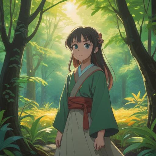 A serene and inviting scene depicting a person receiving advice in a tranquil outdoor setting, gentle sunlight filtering through leaves, calm expressions on both the advisor and the seeker, a soft breeze rustling the grass, symbols of peace and harmony in the background, spiritual elements like glowing orbs or ethereal light, 4k