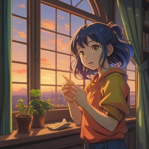 A cheerful scene depicting a person receiving a lucky charm, vibrant colors, warm sunlight filtering through a window, a feeling of hope and positivity, a cozy environment filled with inspirational elements, detailed expressions of joy and surprise, personal items symbolizing good luck, 4k