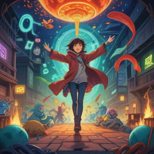 A vibrant illustration of a person performing a lucky action, surrounded by symbols of trust and belief, bright colors, uplifting atmosphere, dynamic pose, sparkles representing good fortune, serene background, encouraging expressions, 4k
