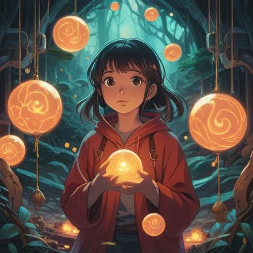 A serene and mystical illustration, depicting a person surrounded by glowing orbs of light, representing the illusion of shared feelings, ethereal background with gentle clouds and stars, subtle energy waves flowing around, symbolic elements like mirrors and reflections, calm and introspective atmosphere, 4k