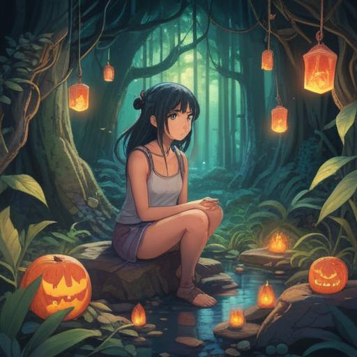 A serene illustration depicting a person contemplating their weight loss journey, surrounded by mystical symbols representing spiritual awareness, soft glowing light, lush nature in the background, a balance between mind and body, a sense of tranquility and introspection, ethereal vibes, vibrant colors, 4k