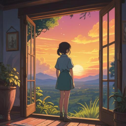 A serene landscape featuring a person standing confidently in front of a mirror, embracing their unique beauty, soft morning light illuminating their face, surrounded by flowers symbolizing self-acceptance, gentle breeze swaying trees in the background, a sense of empowerment and tranquility, harmonious color palette, 4k