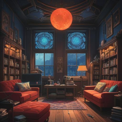 A cluttered living space filled with dust and disarray, dark energy manifesting in the corners, visible spiritual symbols like orbs and shadows, a person looking troubled while surrounded by chaos, signs of negative energy affecting mood and environment, ethereal wisps and hints of spiritual insight, cautionary message about neglecting cleanliness, 4k