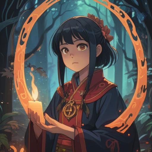 A person in mourning attire, holding a symbol of spiritual significance, somber expression, contrasting light and shadow, ethereal aura surrounding them, peaceful cemetery background, trees swaying gently, soft sunlight filtering through, deep emotional resonance, 4k