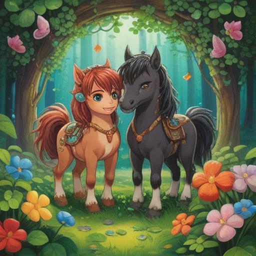 A whimsical illustration of a pair of adorable twin babies, surrounded by lucky charms such as four-leaf clovers and horseshoes, vibrant colors, joyful expressions, a cozy nursery setting, warm sunlight streaming through the window, playful elements like stuffed animals and baby toys, 4k