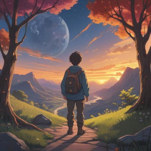 A serene illustration depicting a person gazing at a distant landscape, symbolic representations of broken connections around them, ethereal light illuminating the path ahead, subtle signs of friendship like faded photographs and gentle whispers in the wind, spiritual symbols hovering in the air, reflective mood, deep emotional resonance, calming colors, 4k