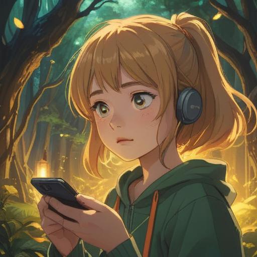 A serene and introspective scene, a person receiving a message on their phone, soft golden light illuminating their face, surrounded by nature, symbols of connection such as butterflies and flowers, a feeling of hope and renewal, spiritual significance in the air, 4k